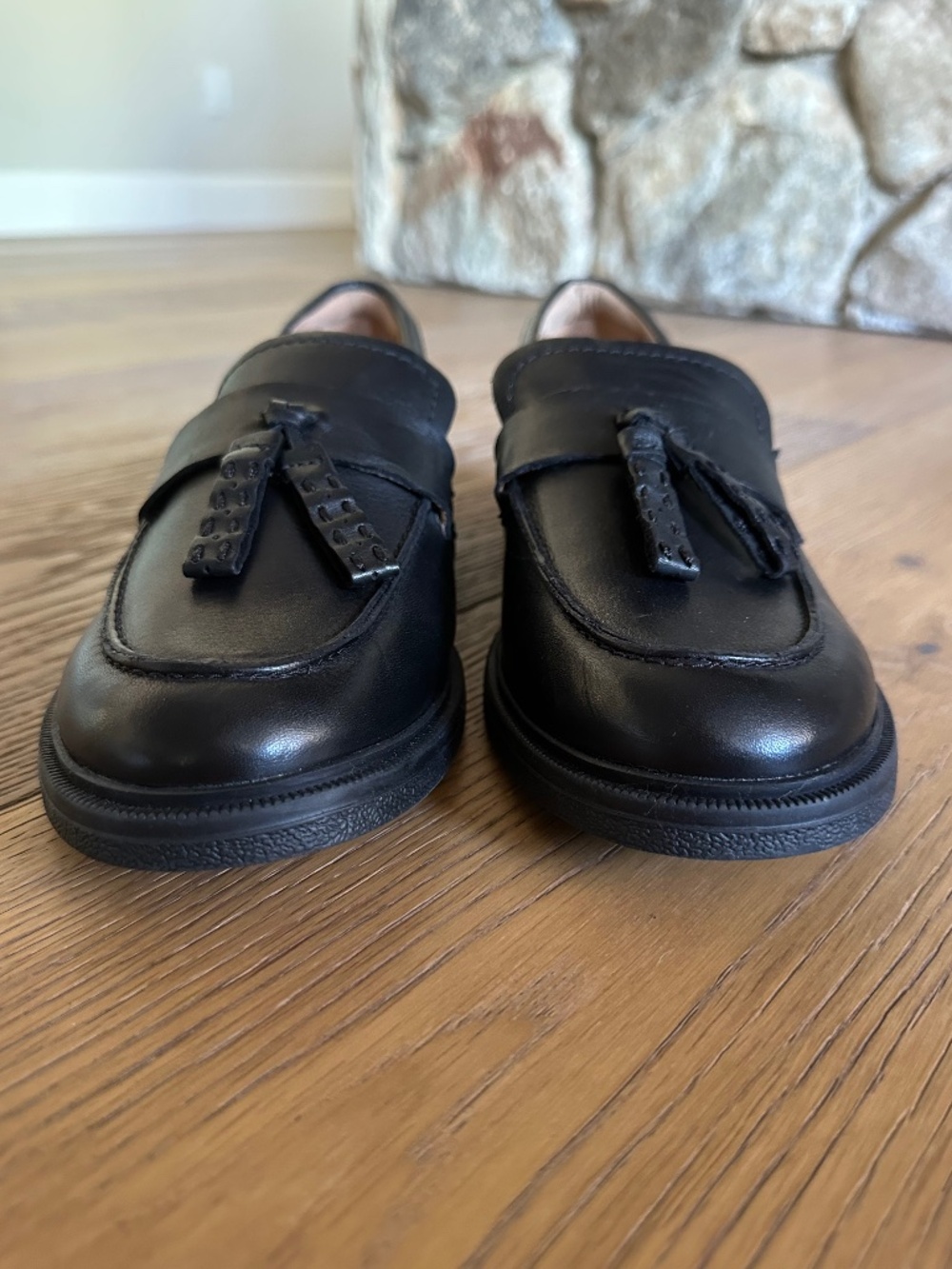 Earth Deeana Black Leather Tassel Loafers Size 9 - Picture 5 of 14